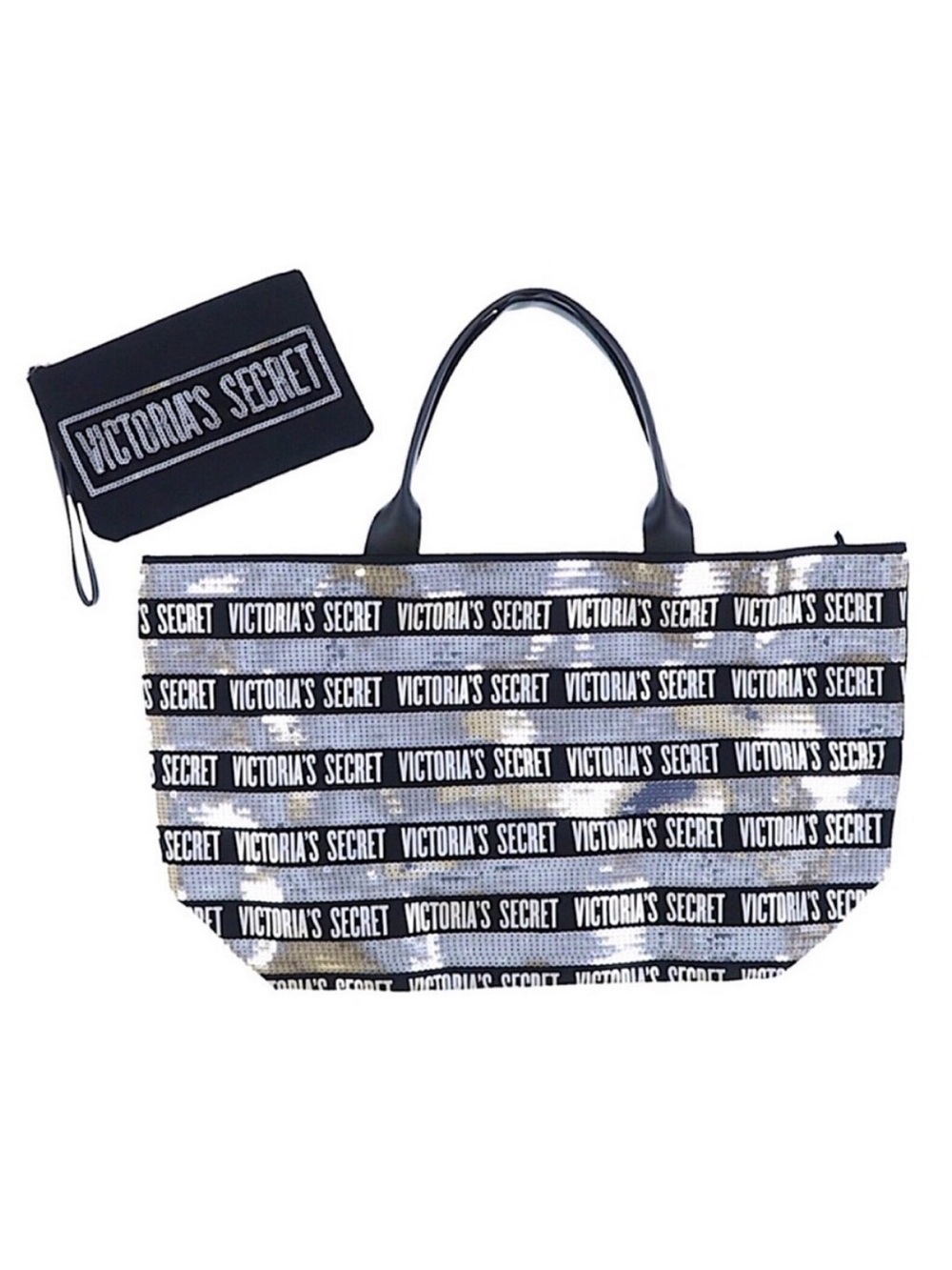 Victoria’s Secret Limited Edition 2018 Sequined Bling Tote Bag and Wristlet